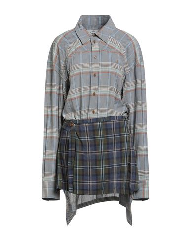 Vivienne Westwood Woman Midi Dress Slate Blue Size 4 Viscose, Virgin Wool, Polyester In Gray
