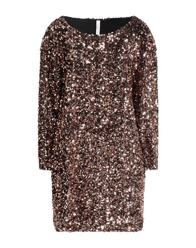 Tensione In Woman Mini Dress Bronze Size M Polyester, Elastane In Multi