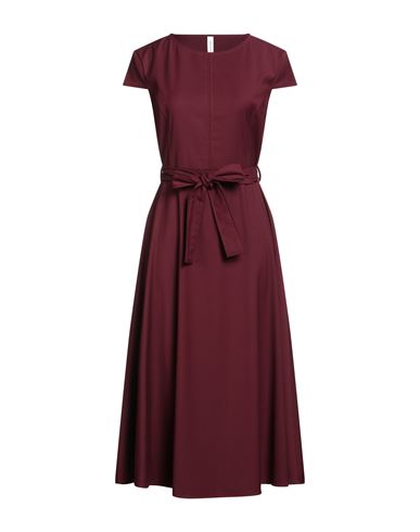 Tensione In Woman Midi Dress Burgundy Size M Viscose, Polyester, Elastane In Burgundy