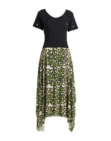 Liu •jo Woman Maxi Dress Lime Green Size S Polyester, Cotton, Elastane In Green