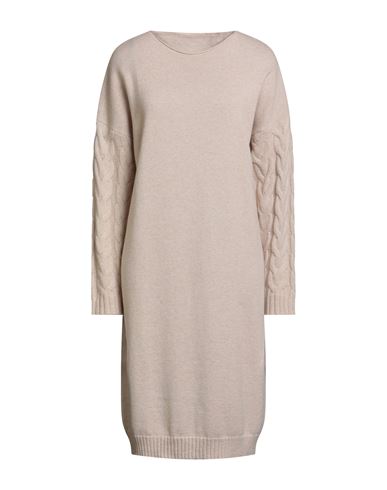 Le Tricot Perugia Woman Mini Dress Beige Size M Virgin Wool, Silk, Cashmere In Neutral