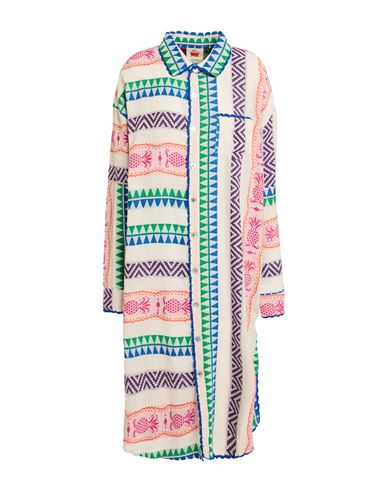 Farm Rio Woman Midi Dress White Size Xl Cotton In Multi