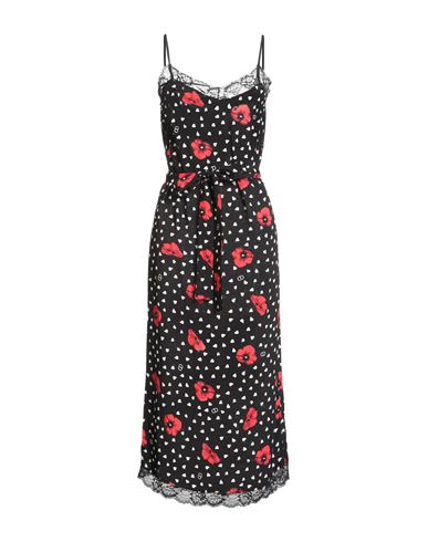 Twinset Woman Midi Dress Black Size 2 Viscose, Polyamide In Black