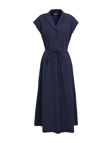 École De Curiosités Woman Midi Dress Navy Size L Cotton In Blue