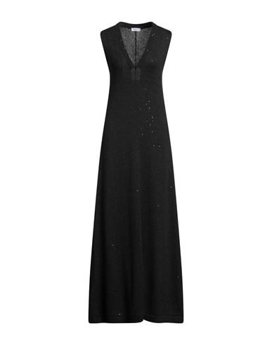 Brunello Cucinelli Woman Maxi Dress Charcoal Size M Cashmere, Silk In Gray