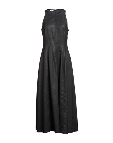 Brunello Cucinelli Woman Maxi Dress Black Size L Virgin Wool, Polyamide, Metallic Polyester In Black