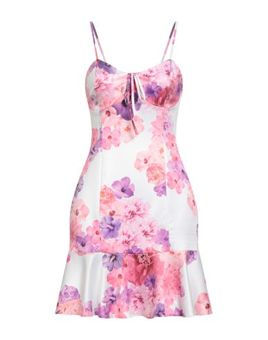 Gaelle Paris Gaëlle Paris Woman Mini Dress White Size 4 Polyester, Elastane In Multi