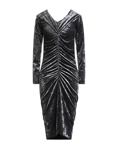 8pm Conscious Woman Midi Dress Charcoal Size S Polyester, Elastane In Gray