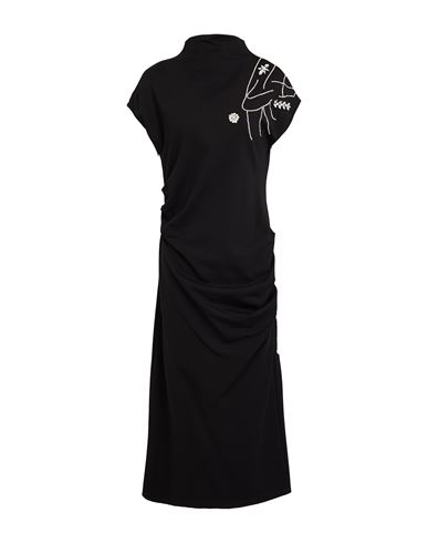 Tensione In Woman Midi Dress Black Size M Viscose, Nylon, Elastane In Black