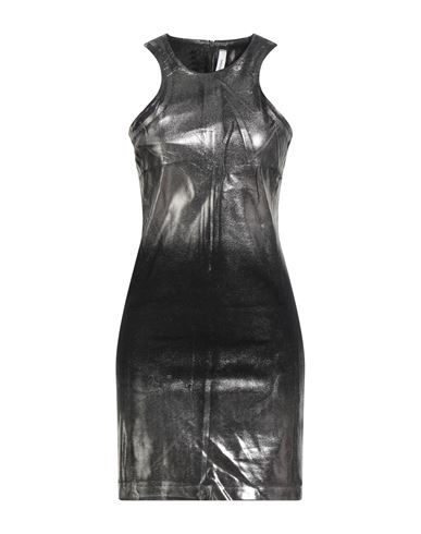 Tensione In Woman Mini Dress Silver Size M Viscose, Nylon, Elastane In Black