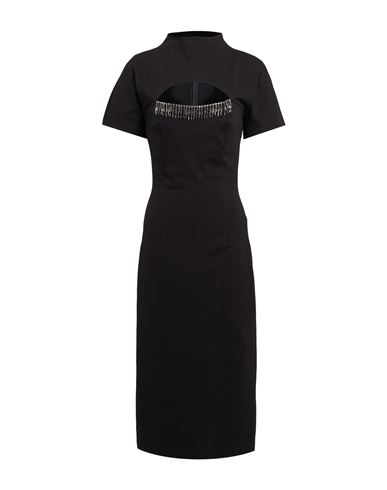 Tensione In Woman Midi Dress Black Size M Viscose, Nylon, Elastane In Black