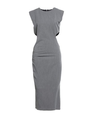 Tensione In Woman Midi Dress Grey Size M Polyester, Viscose, Elastane In Blue