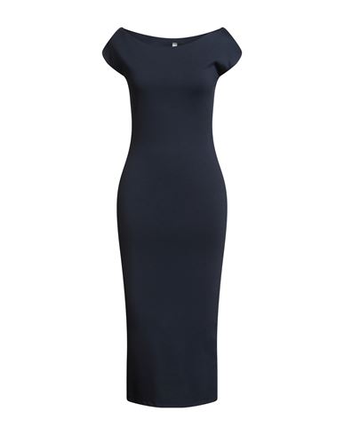 Tensione In Woman Midi Dress Navy Size M Viscose, Nylon, Elastane In Blue