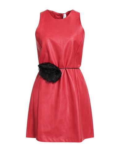 Tensione In Woman Mini Dress Red Size M Rayon, Polyurethane In Red