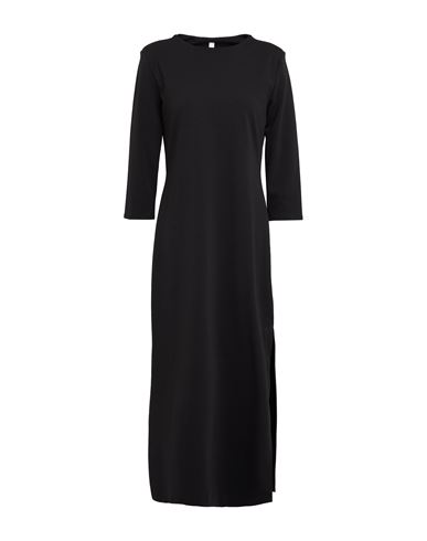 Tensione In Woman Midi Dress Black Size M Cotton, Nylon, Elastane In Black