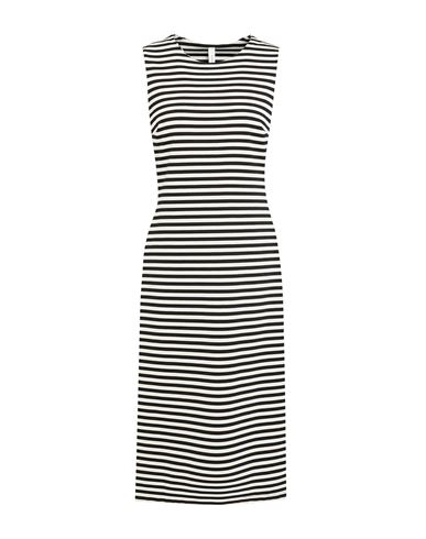 Tensione In Woman Midi Dress Off White Size M Polyester, Viscose, Elastane In Black