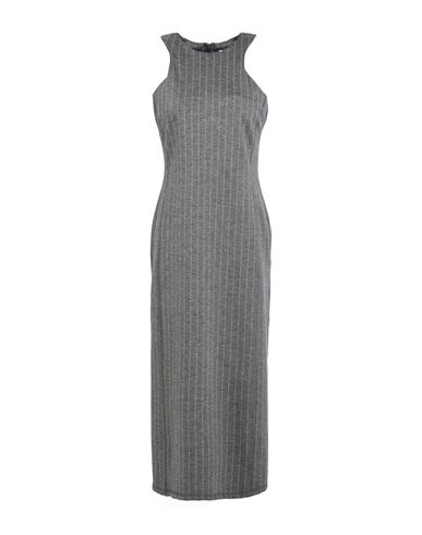 Tensione In Woman Midi Dress Grey Size M Rayon, Nylon, Polyethylene, Elastane In Gray