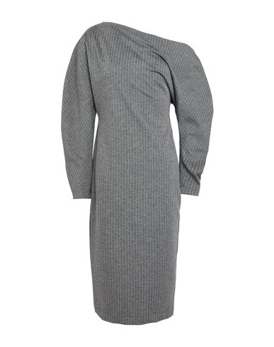 Tensione In Woman Midi Dress Grey Size M Rayon, Nylon, Polyester, Elastane In Gray