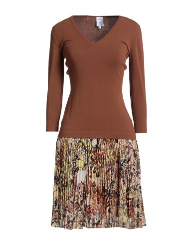 Sara Roka Woman Midi Dress Brown Size 8 Viscose, Polyester In Brown