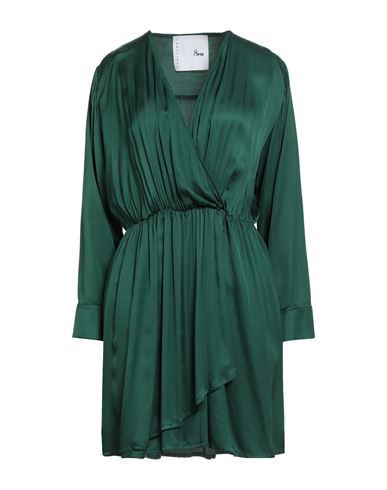 8pm Conscious Woman Mini Dress Dark Green Size M Ecovero Viscose, Viscose In Green