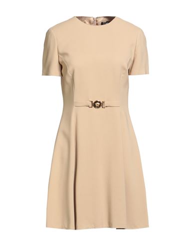 Versace Woman Mini Dress Beige Size 8 Viscose In Neutral