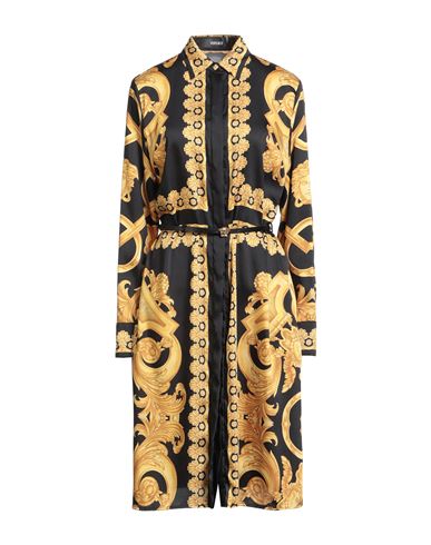 Versace Woman Midi Dress Black Size 0 Polyester In Black