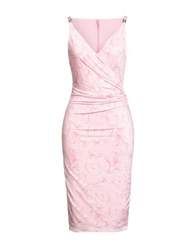 Versace Woman Midi Dress Pink Size 10 Polyester, Elastane In Pink