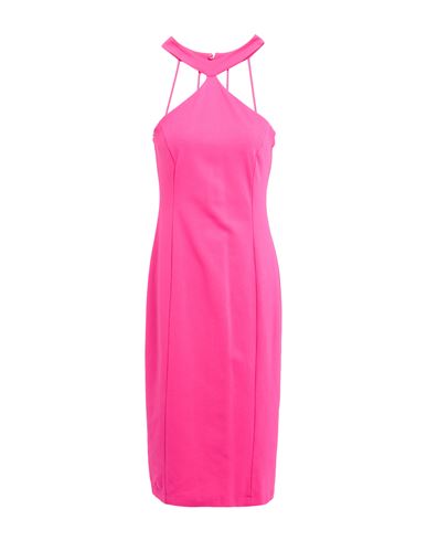 Gaelle Paris Gaëlle Paris Noir Woman Midi Dress Fuchsia Size 6 Viscose, Polyamide, Elastane In Pink