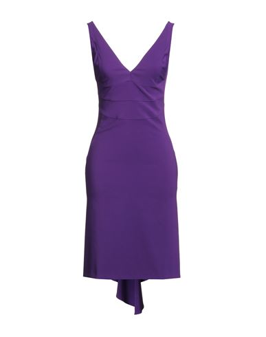 Dsquared2 Woman Midi Dress Purple Size 8 Polyester, Elastane In Purple