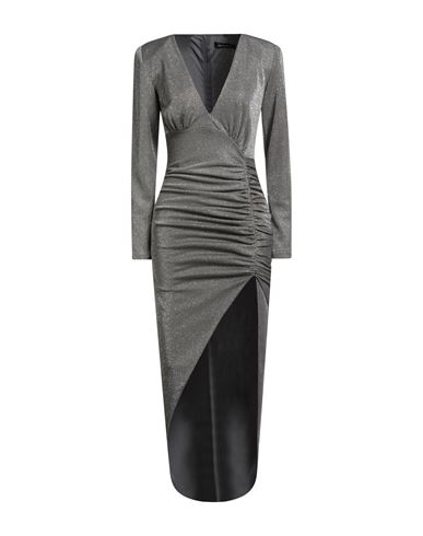 Actualee Woman Maxi Dress Grey Size 8 Polyamide, Metal In Gray