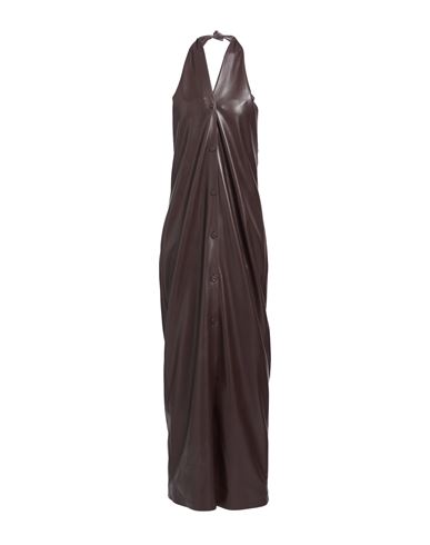 Nanushka Woman Maxi Dress Dark Brown Size M Recycled Polyester In Brown
