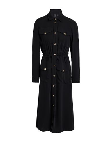 Pinko Woman Midi Dress Black Size 8 Polyester In Black