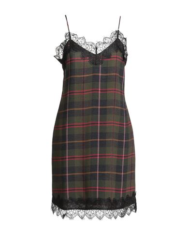 Max & Co . Pony Ride Woman Mini Dress Military Green Size 12 Viscose, Wool In Green