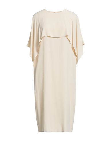 Hache Woman Midi Dress Pastel Yellow Size 6 Acetate, Silk In Yellow