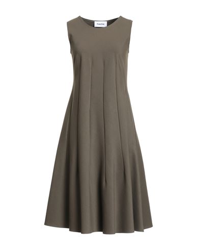 Hache Woman Midi Dress Military Green Size 6 Viscose, Polyamide, Elastane In Gray