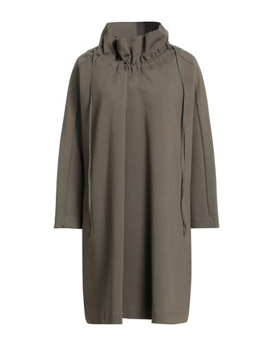 Hache Woman Mini Dress Military Green Size 8 Viscose, Polyamide, Elastane, Cotton, Polyester In Brown
