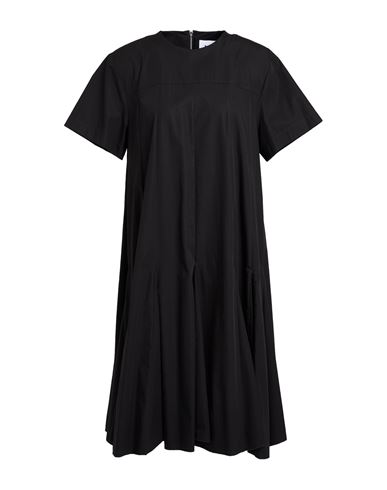 Hache Woman Midi Dress Black Size 6 Cotton In Black