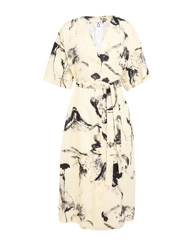 Voyage By Marina Rinaldi Woman Midi Dress Cream Size 16 Cotton In White