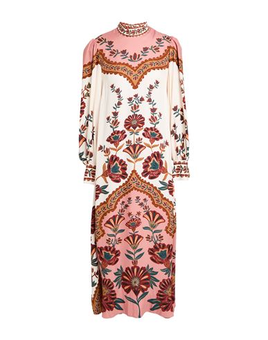 Farm Rio Woman Midi Dress Off White Size Xl Viscose In Pink
