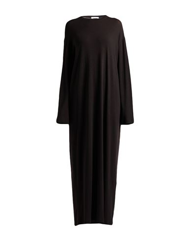 Hache Woman Maxi Dress Dark Brown Size 6 Lambswool, Elastane In Black