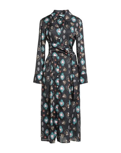Il The' Delle 5 Woman Midi Dress Black Size 6 Polyester In Multi