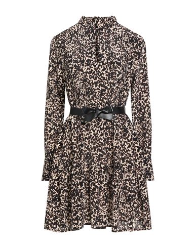 Liu •jo Woman Mini Dress Black Size 8 Silk In Brown