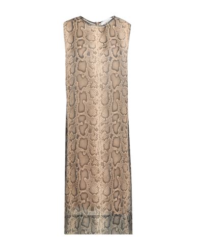Sportmax Woman Midi Dress Beige Size 12 Acetate, Silk, Elastane In Neutral