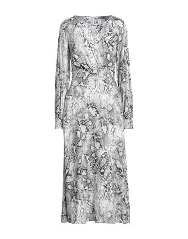 Clips More Woman Midi Dress Grey Size 6 Viscose, Elastane In Gray