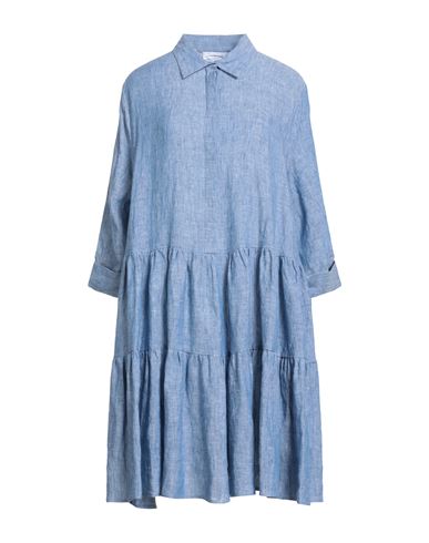 Fabiana Filippi Woman Mini Dress Light Blue Size 14 Cotton, Ecobrass In Blue