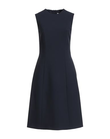 Peserico Woman Midi Dress Midnight Blue Size 14 Polyester, Rayon, Cotton, Elastane In Blue