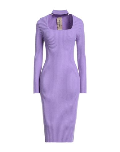 Sir-vice Woman Midi Dress Lilac Size 3 Wool, Cashmere, Polyamide, Elastane In Purple