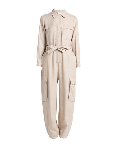 Peserico Woman Jumpsuit Sand Size 12 Viscose, Wool In Nude