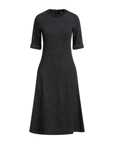 Peserico Woman Midi Dress Black Size 6 Virgin Wool, Cotton, Nylon In Black