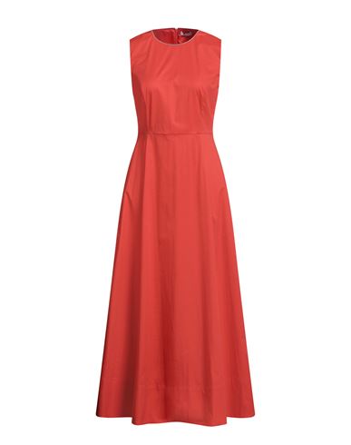 Peserico Woman Maxi Dress Tomato Red Size 6 Cotton, Elastane In Red